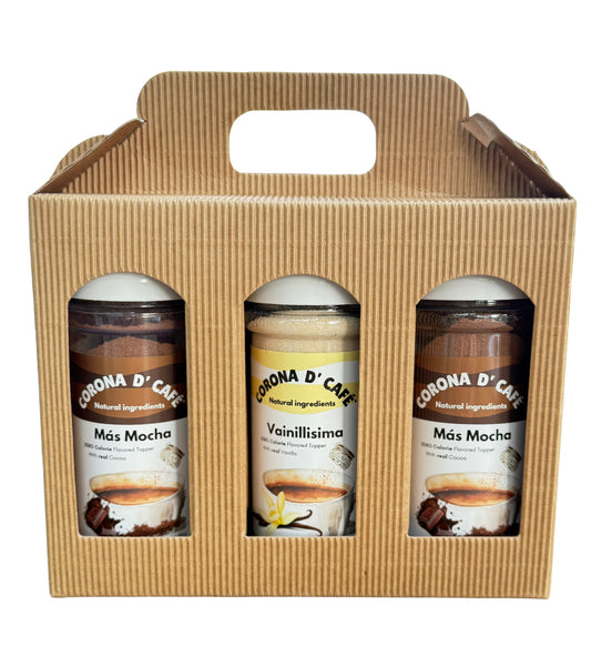 Corona D'Cafe Gift Box 3 Pack - Chocolate & Vanilla Swirl